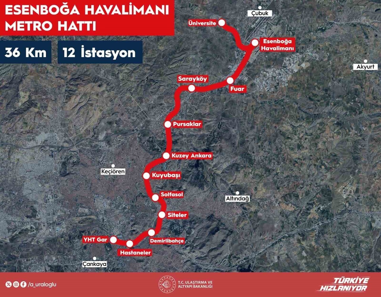 ULAŞTIRMA VE ALTYAPI BAKANI ABDULKADİR URALOĞLU, ESENBOĞA HAVALİMANI METRO HATTI İLE İLGİLİ BİLGİ...