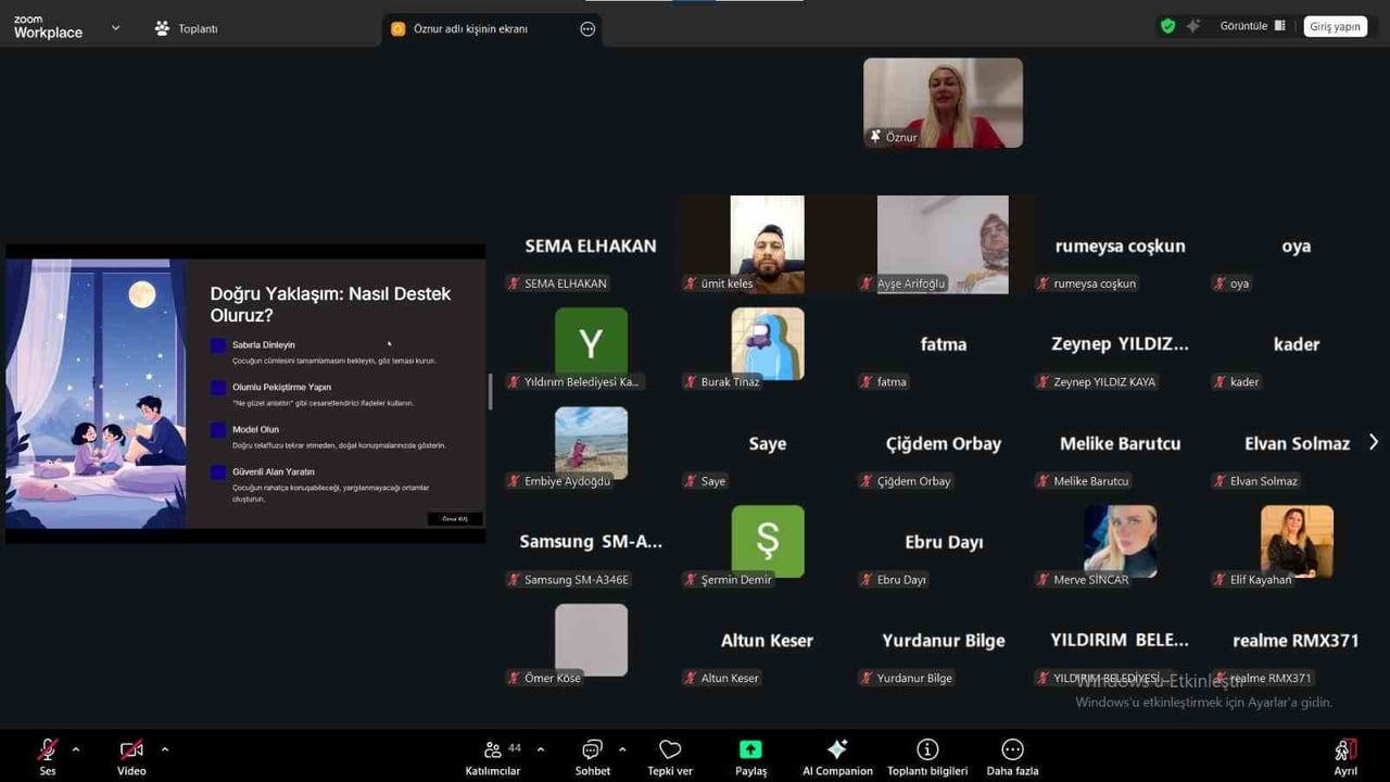 YILDIRIM BELEDİYESİ, ÇOCUKLARDAKİ KONUŞMA BOZUKLUKLARINA YÖNELİK UZMANLAR VE VELİLERİN KATILIMI...