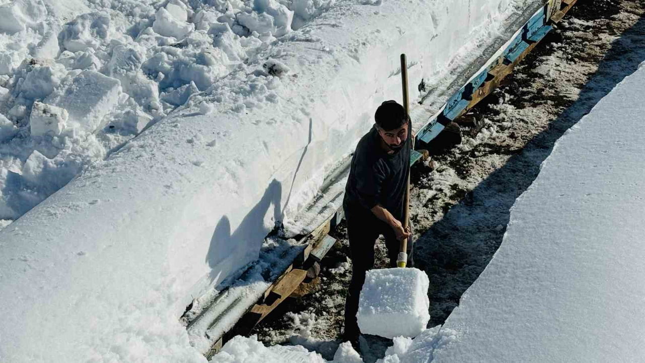 BAL ARILARI MESAİSİ DEVAM EDİYOR. ARICILAR KIŞ AYLARINDA 2 METRELİK KARDA MÜCADELE EDİYOR.