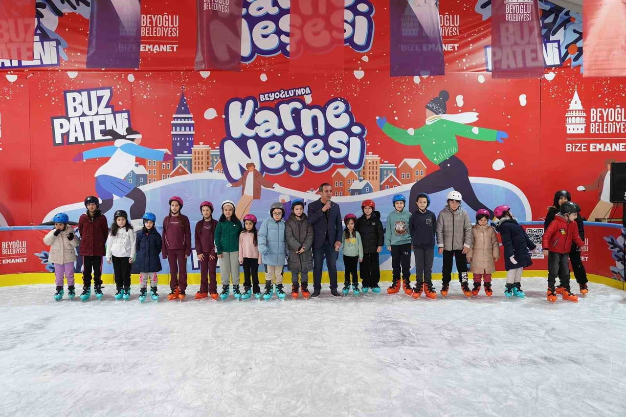 BEYOĞLU BELEDİYESİ BAŞKAN VEKİLİ SEFER KARAAHMETOĞLU DA PİSTİ ZİYARET EDEREK ÇOCUKLARIN NEŞESİNE...