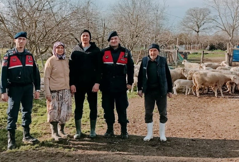 ÇANAKKALE’DE KAYBOLAN 24 KÜÇÜKBAŞ HAYVAN JANDARMA TARAFINDAN BULUNARAK SAHİPLERİNE TESLİM...