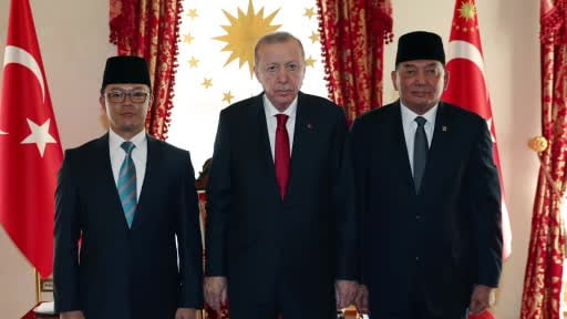 Cumhurbaşkanı Erdoğan, Dışişleri Bakanı Sugiono ve Savunma Bakanı Sjafrie Sjamsoeddin'i kabul...