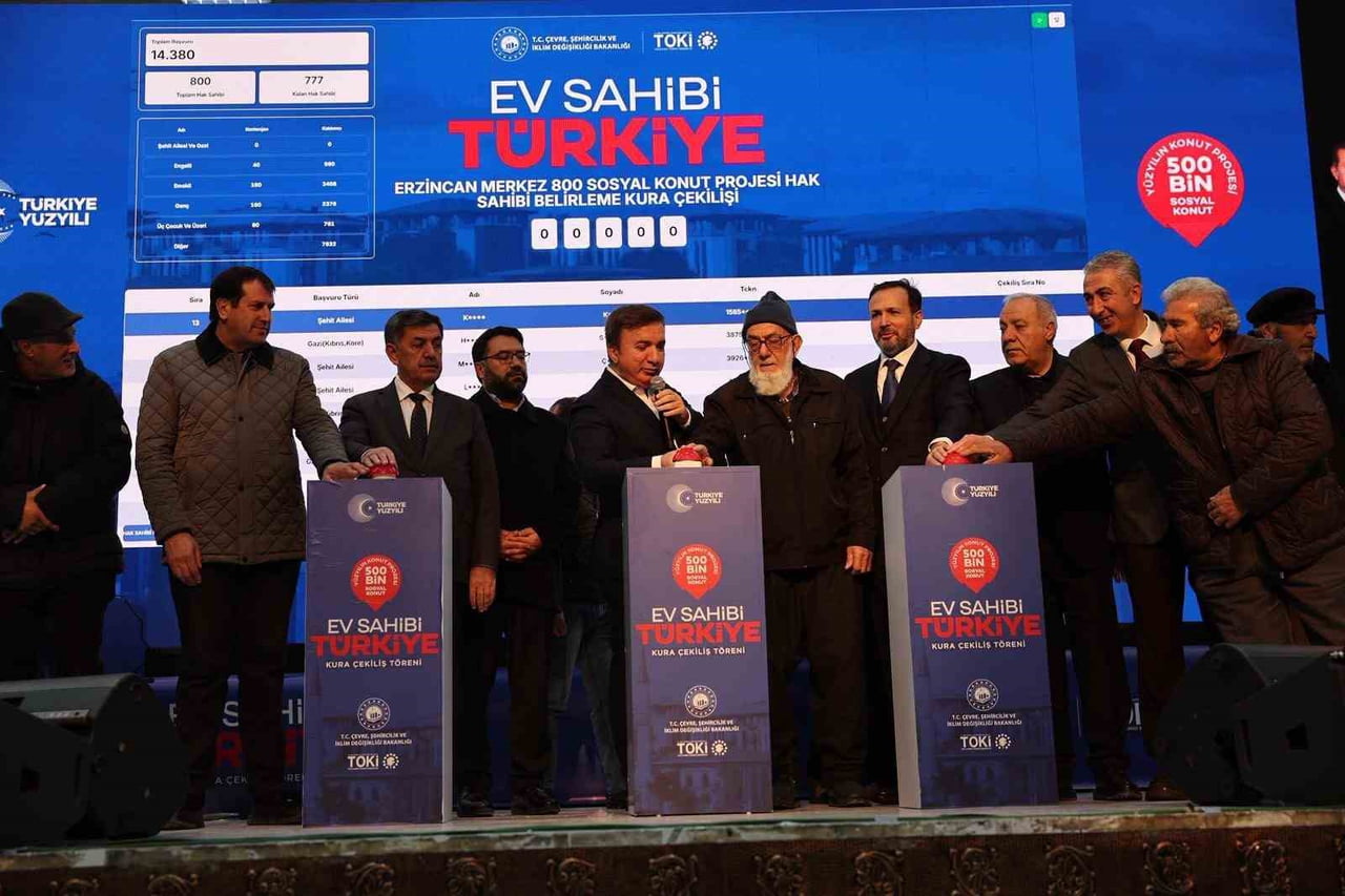 ERZİNCAN’DA BİN 760 SOSYAL KONUTUN KURA ÇEKİLİŞİ YAPILDI