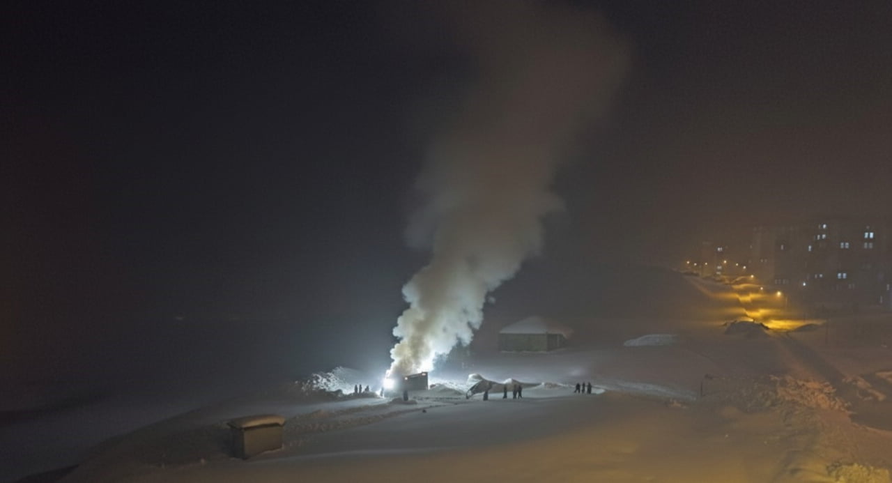 HAKKARİ'NİN YÜKSEKOVA İLÇESİNDE, YOĞUN KAR VE BUZLANMA NEDENİYLE İTFAİYE ARACININ ÇIKAMADIĞI...