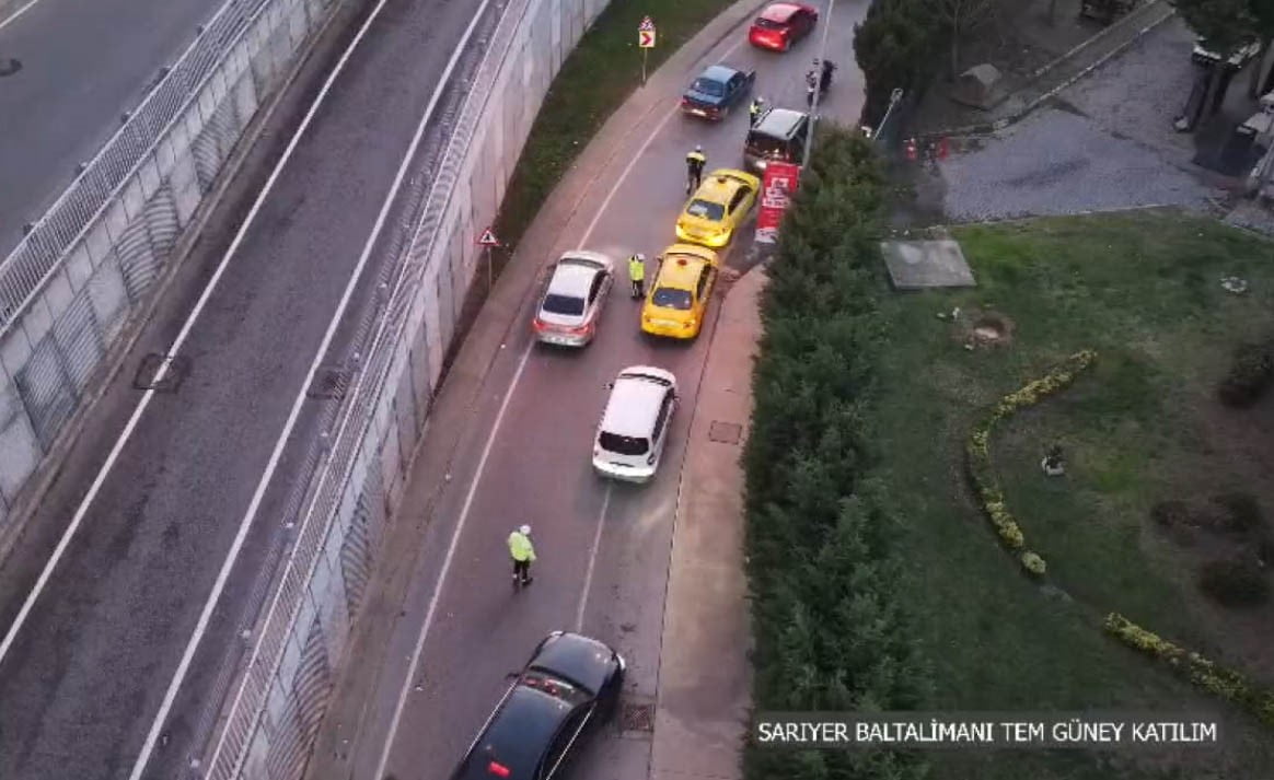 İSTANBUL'DA 45 NOKTADA YAPILAN DRON DESTEKLİ TRAFİK UYGULAMASINDA KURALLARA UYMADIKLARI BELİRLENEN...