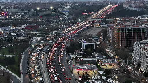 İstanbul’da yüzde 90’a varan trafik böyle görüntülendi