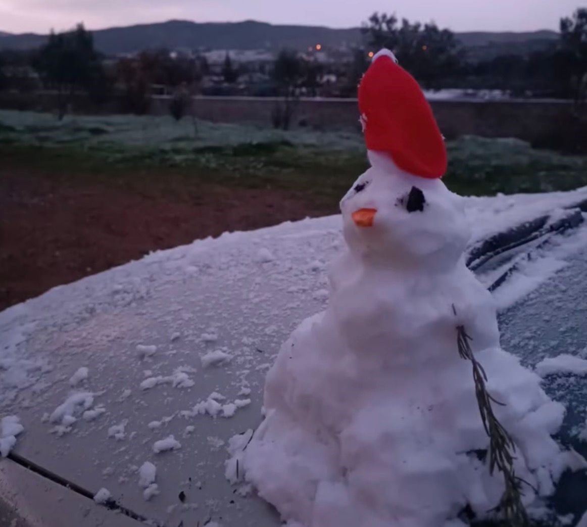 İZMİR'İN URLA İLÇESİNİN YÜKSEK KESİMLERİNDE KAR YAĞIŞI ETKİLİ OLDU.