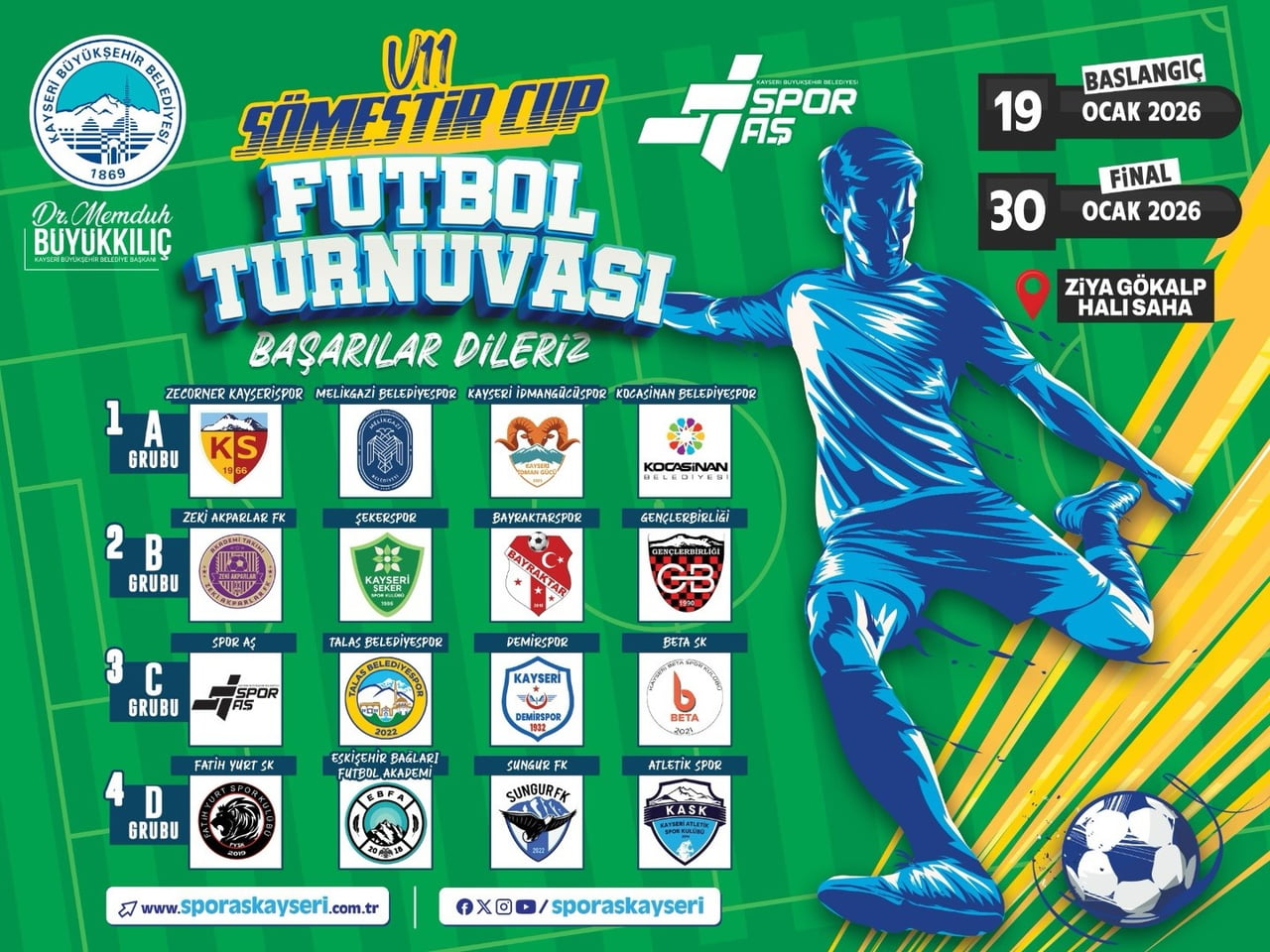 KAYSERİ BÜYÜKŞEHİR BELEDİYESİ SPOR AŞ TARAFINDAN ORGANİZE EDİLEN U11 SÖMESTİR CUP FUTBOL...