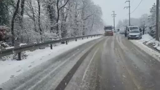 Kocaeli'nin yüksek kesimlerine lapa lapa kar yağıyor