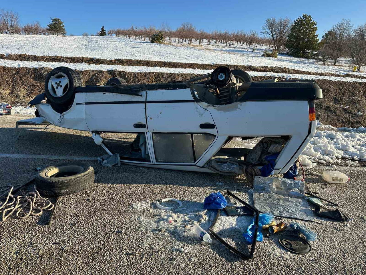 KONYA’NIN BOZKIR İLÇESİNDE BUZLANMA NEDENİYLE BİR OTOMOBİL TAKLA ATTI. KAZADA SÜRÜCÜ YARA ALMADAN...