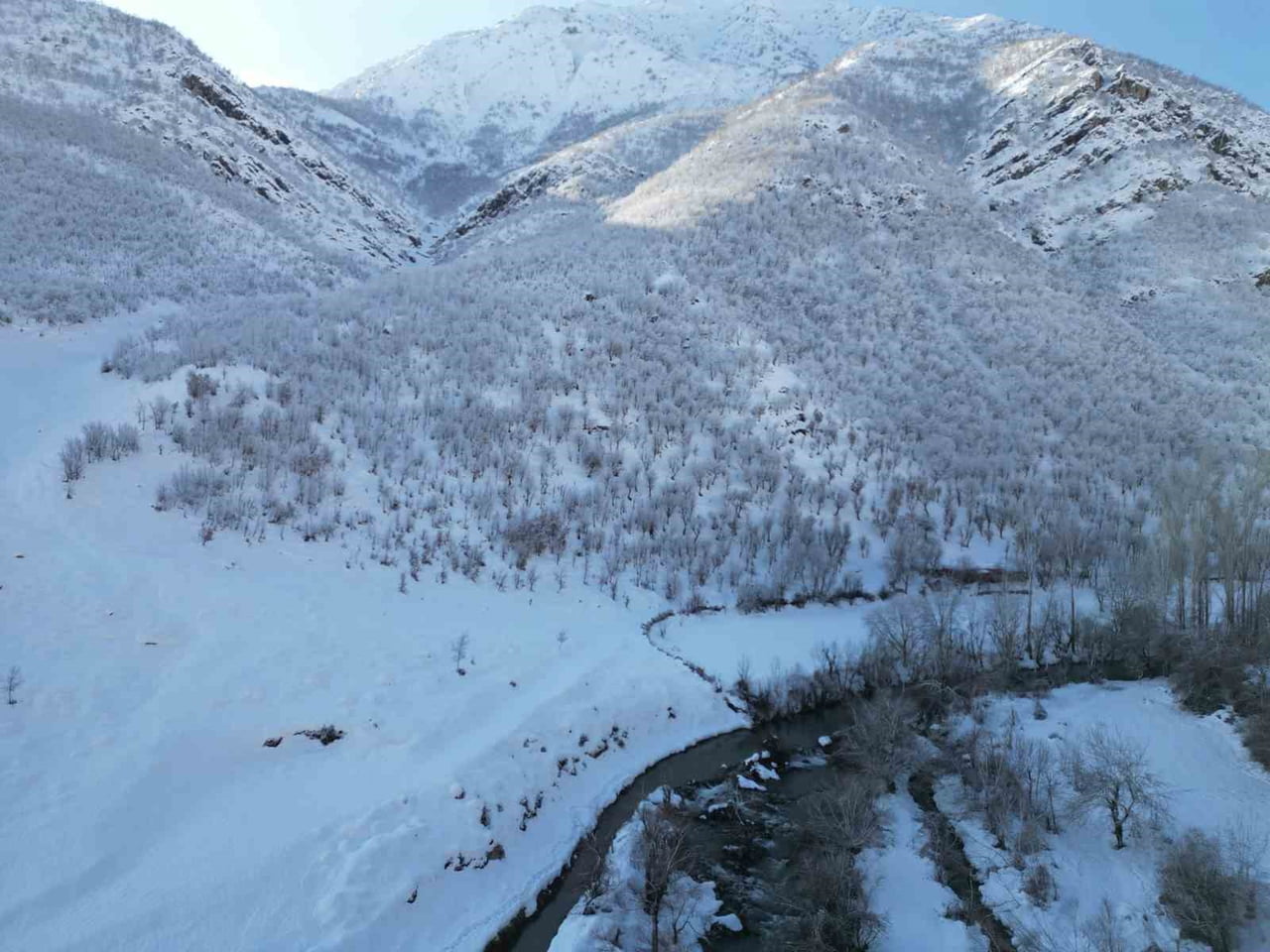 ŞIRNAK’IN BEYTÜŞŞEBAP İLÇESİNDE KARLI DAĞLAR VE KÖYLER BUZ’A DÖNÜŞTÜ. KAR HER YERİ...