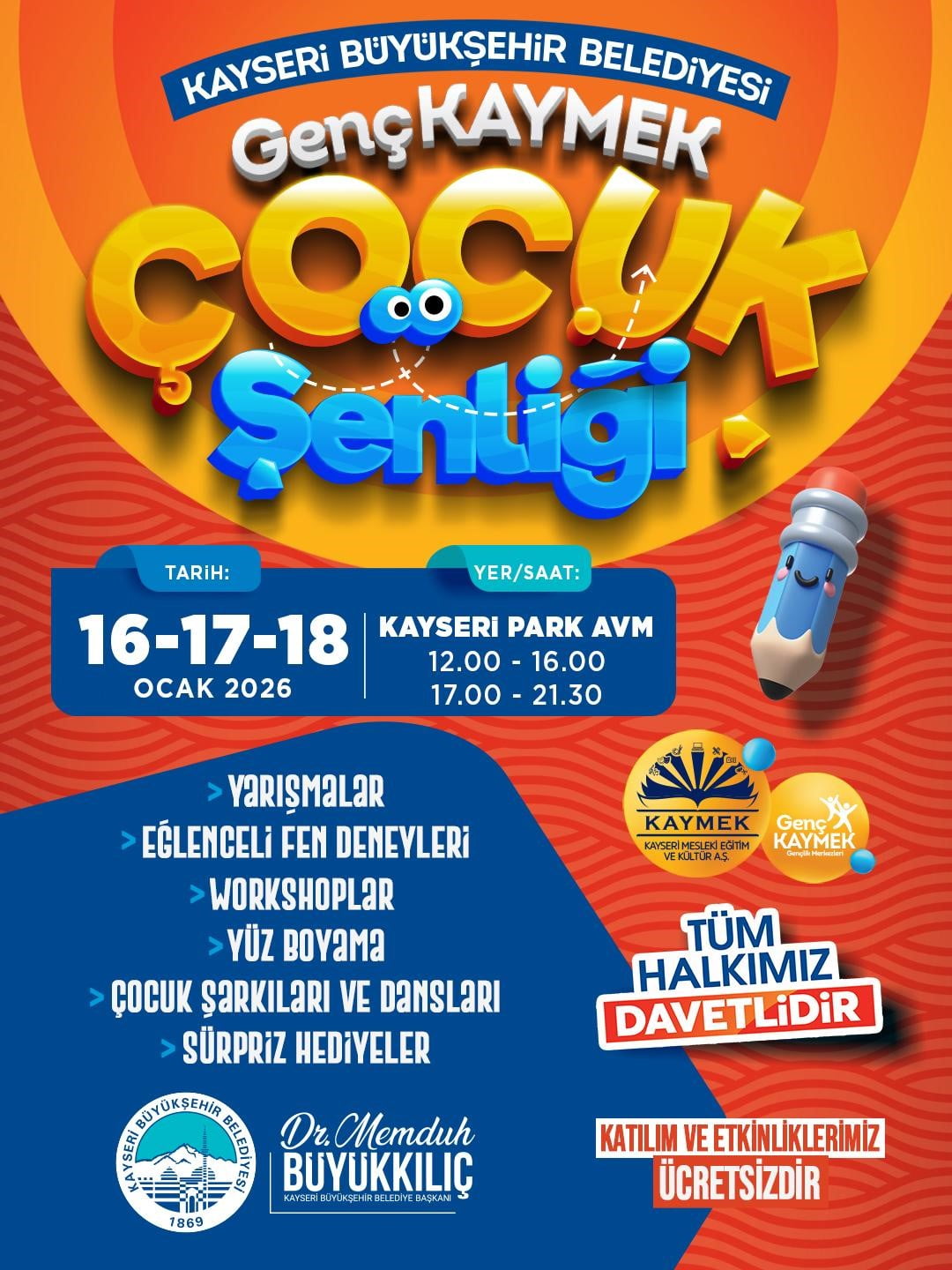 YARIYIL TATİLİNİ FIRSAT BİLEN BÜYÜKŞEHİR, TATİL ŞENLİĞİ ŞEKLİNDE GENÇ KAYMEK ÇOCUK ŞENLİĞİ...